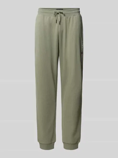 Spodnie dresowe o kroju regular fit z mieszanki bawełny Tommy Hilfiger khaki