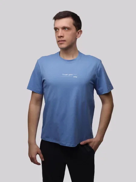 Футболка STREAM віскоза/поліестер блакитний