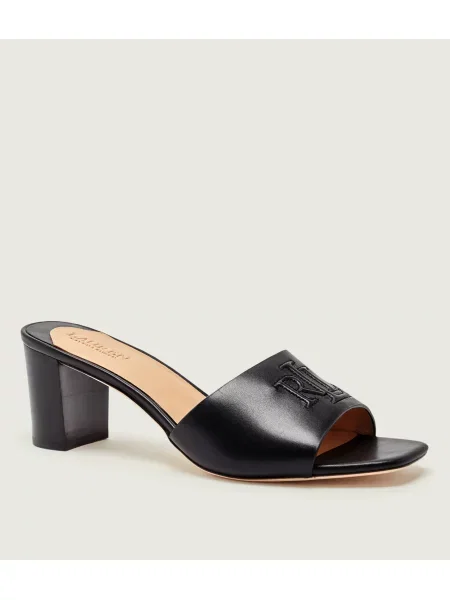 LAUREN RALPH LAUREN De piele șlapi cu gros EVERLEY negru