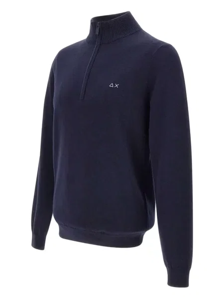 Pulover Sun68 de jumătate de fermoar albastru