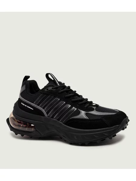 Sneakers Bubble | piele întoarsă negru