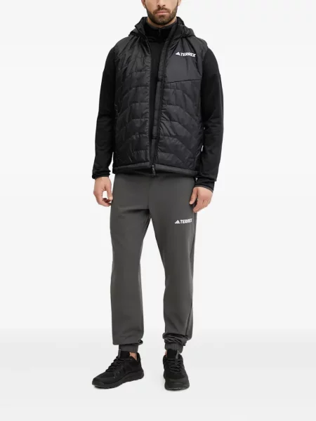 Trening Adidas alergare cu glugă cu broderie gri