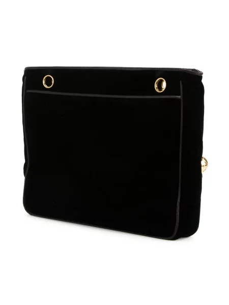 Sametová kabelka Chanel Pre-owned černá