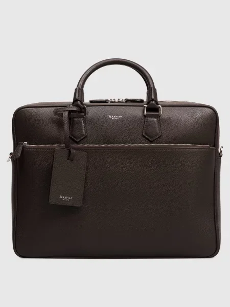 Кожаная сумка Serapian коричневая
