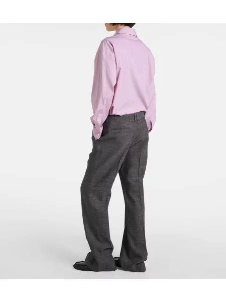 Pantaloni The Row de lână gri