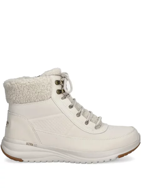 Botine Skechers cu șireturi din dantelă alb