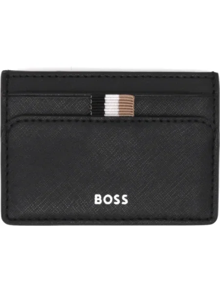 Bőr pénztárca Boss fekete