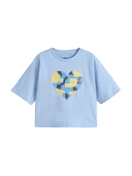 Next Tricou azur / deschis / ciocolatiu / galben pastel albastru