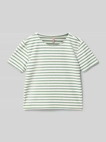 T-shirt o kroju regular fit z dodatkiem model ‘NELLA’ Only zielona