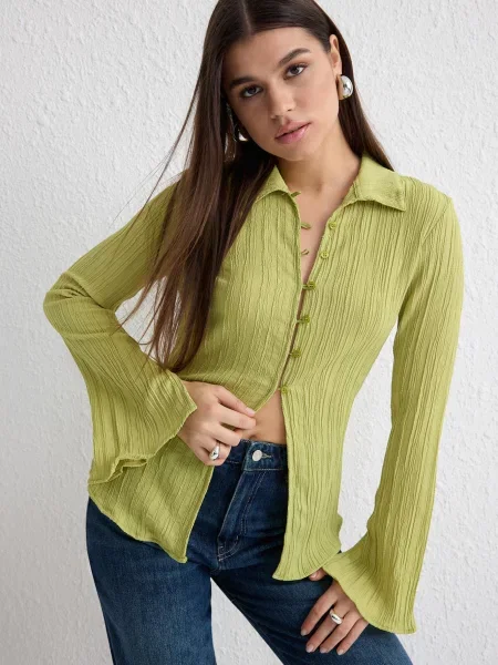 Trendyol Bluză kiwi verde