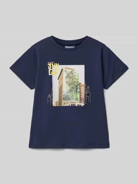 T-shirt z okrągłym dekoltem Mayoral granatowa