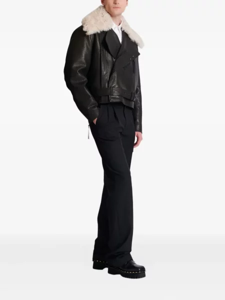 Geanta de piele Balmain negru