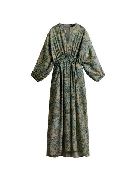 Virágos midi ruha Woolrich zöld