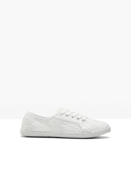 Sneakersy z koronką białe