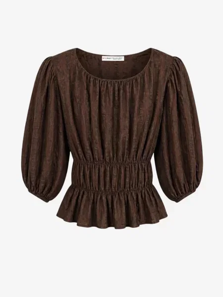 MixRay Bluza Blusen temno rjava
