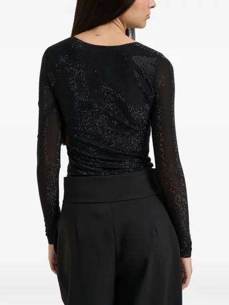 Stras lung top Twenty Fourhaitch negru