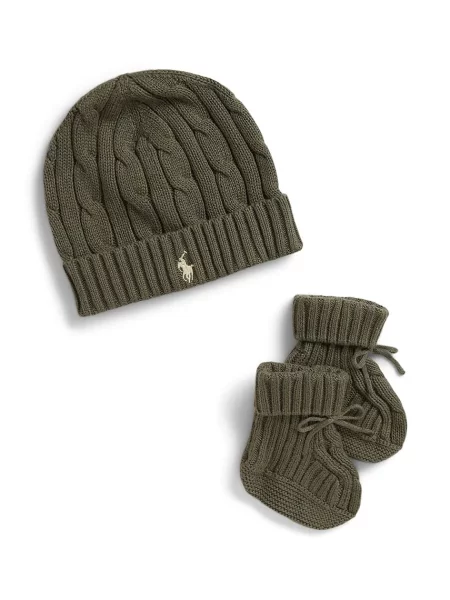 Komplet kapa in nogavice Polo Ralph Lauren Temno zelena
