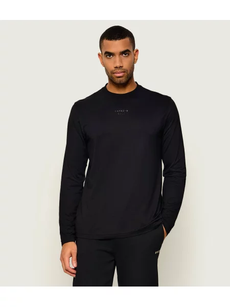 Lung tricou cu mânecă lungă Boss Green negru