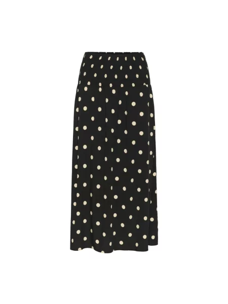 Duża maksi spódnica maxi Saint Tropez w grochy czarna