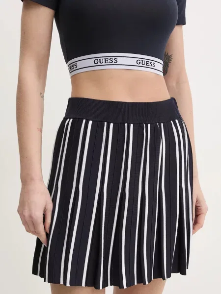 Guess spódnica niebieski mini rozkloszowana czarna