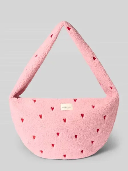 Torba typu crossbody z naszywką z logo model Teddy Studio Noos różowa