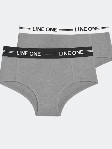 Line One Αθλητικό σλιπ Line One Damen Minishorts aus Bio-Baumwolle ανοικτό γκρι