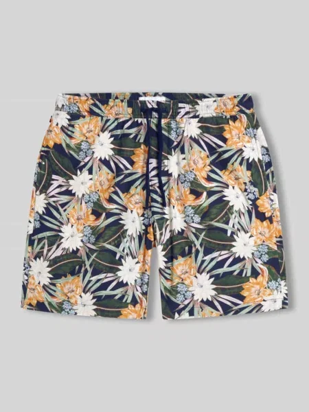 Szorty o kroju regular fit z mieszanki bawełny i lyocellu model DOVER' Tommy Hilfiger granatowe