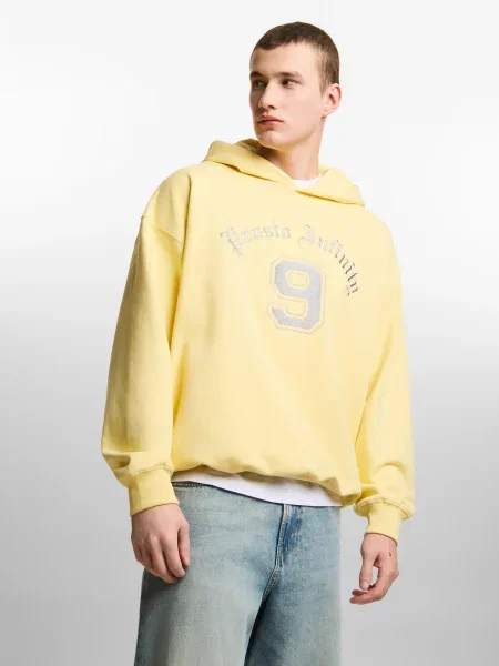 Bluza sportowa Prosto Nine z kapturem żółta
