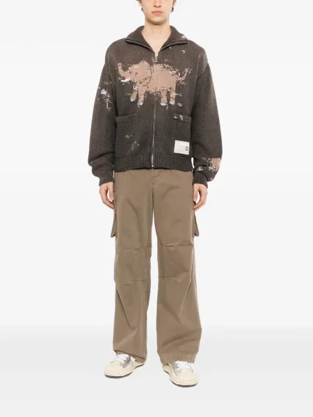 Cardigan Maison Mihara Yasuhiro din jacard gri