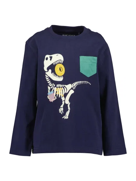 BLUE SEVEN Tricou bleumarin / turcoaz / galben / murdar alb