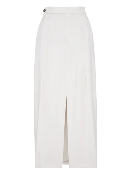 Maksi spódnica plisowana Brunello Cucinelli biała