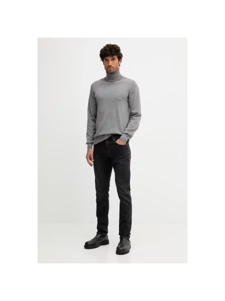 Sweter z golfem Geox z kaszmiru do golfa szary