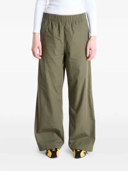 Pantaloni Calvin Klein din poplin verde