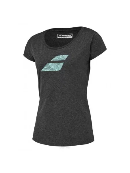 Koszulka tenisowa Babolat Exercise Big Flag Tee czarna