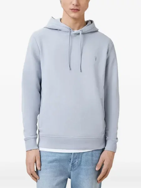 Hanorac cu glugă Allsaints cu broderie albastru