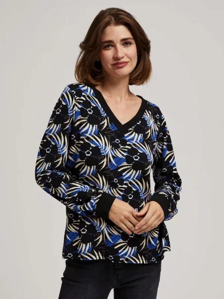 Bluză Marisse cu decolteu în V negru