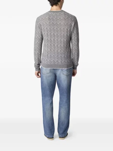 Pulover Missoni cu decolteu rotund gri