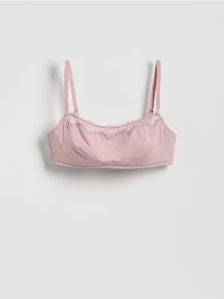 Reserved Biustonosz typu top pastelowy róż