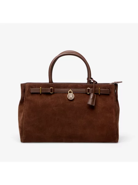 Tommy Hilfiger Τσάντα American Icon Tote Suede καφέ