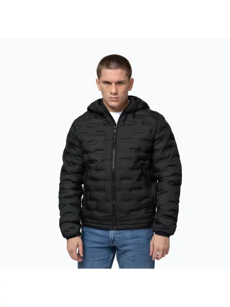 Geacă de iarnă pentru bărbați Pitbull Camino Quilted Hooded black negru
