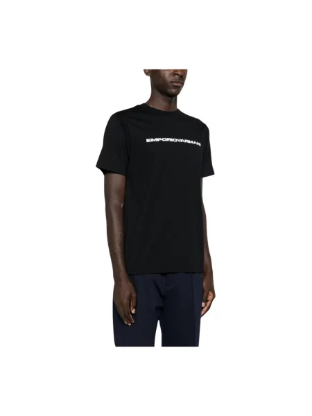 Koszulka polo Emporio Armani z logo niebieska