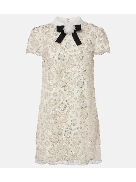 Rochie Self-portrait cu funde alb