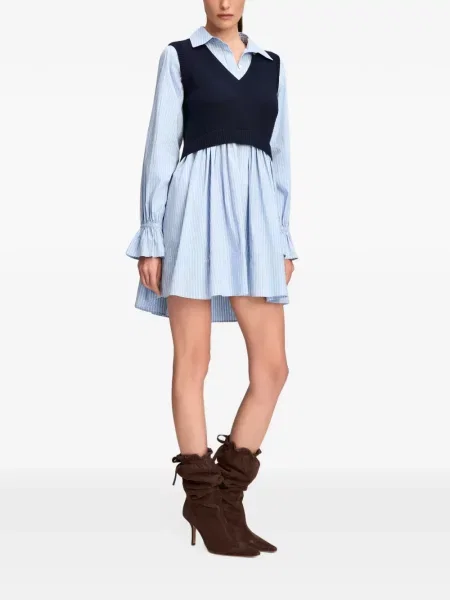 Rochie mini Cinq A Sept cu dungi albastru