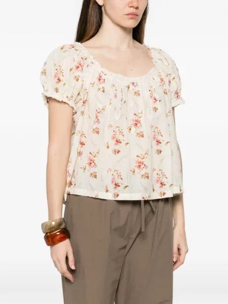 Bluză Dôen cu model floral cu imagine maro