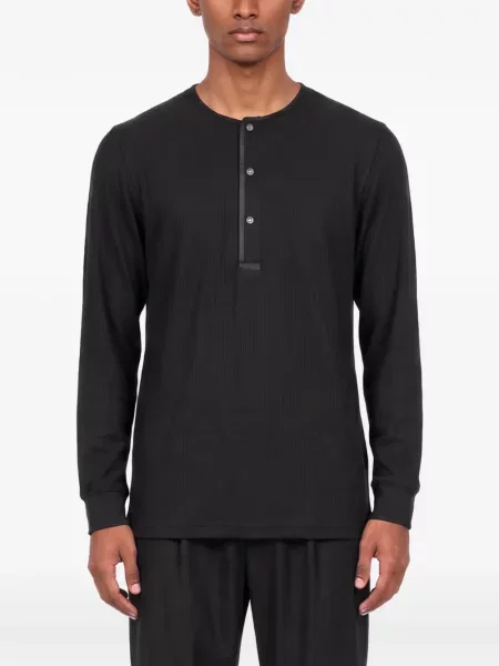 Lung tricou polo Simkhai negru