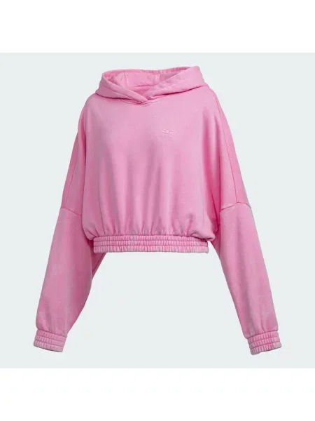Zkrácená mikina s kapucí Adidas růžová