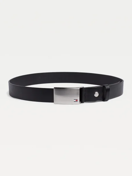 TOMMY HILFIGER Remen Plaque / srebro crna