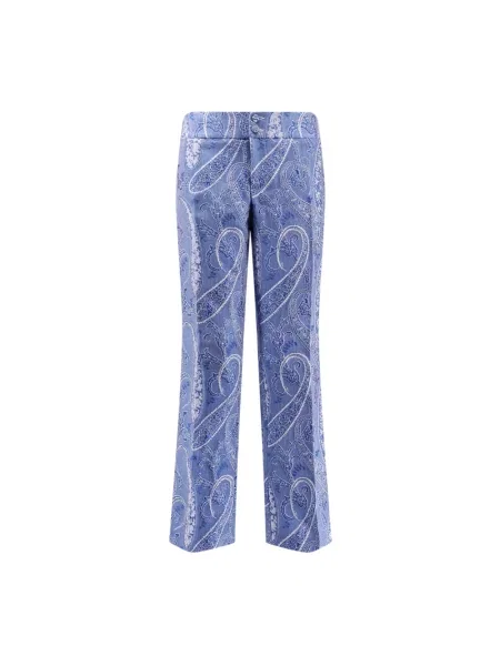 Spodnie Etro z wzorem paisley niebieskie