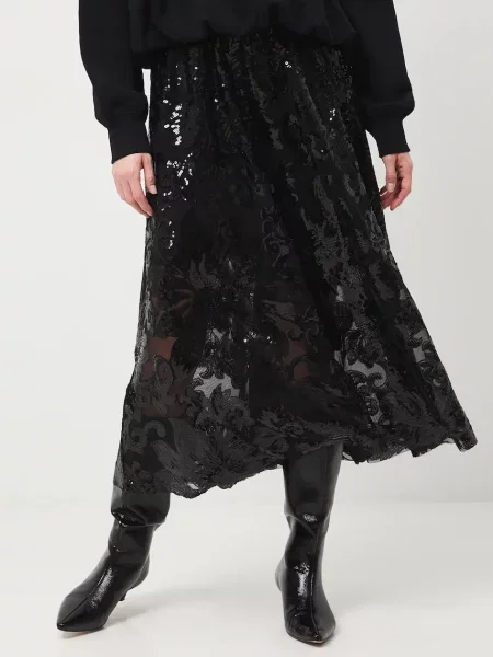 Medicine spódnica maxi rozkloszowana czarny