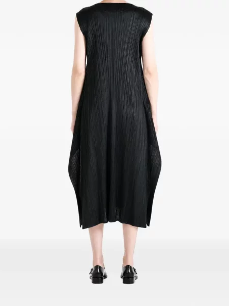 Αμάνικη μίντι φόρεμα Pleats Please Issey Miyake μαύρο